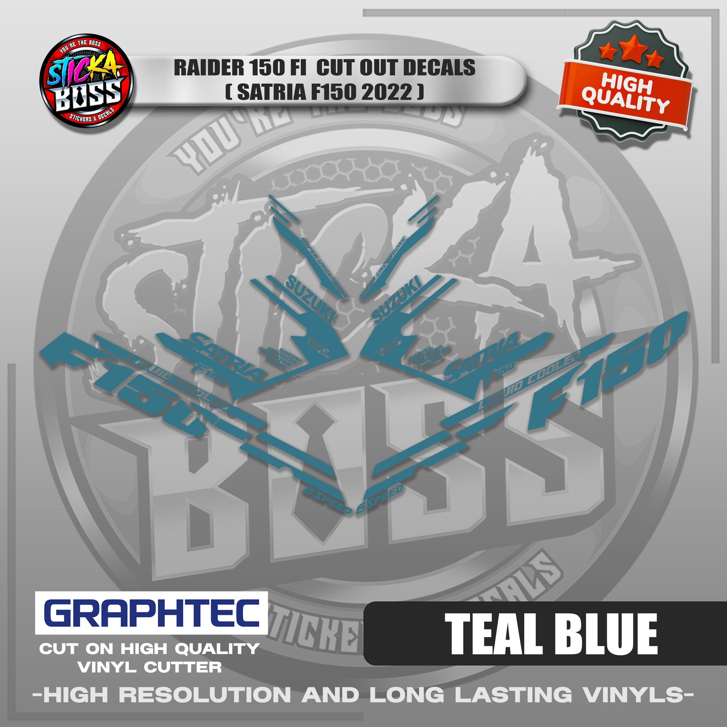 RAIDER 150 FI CUT OUT DECALS ( SATRIA F150 2022 ) | VINYL WATERPROOF CUT-OUT STICKER DECALS