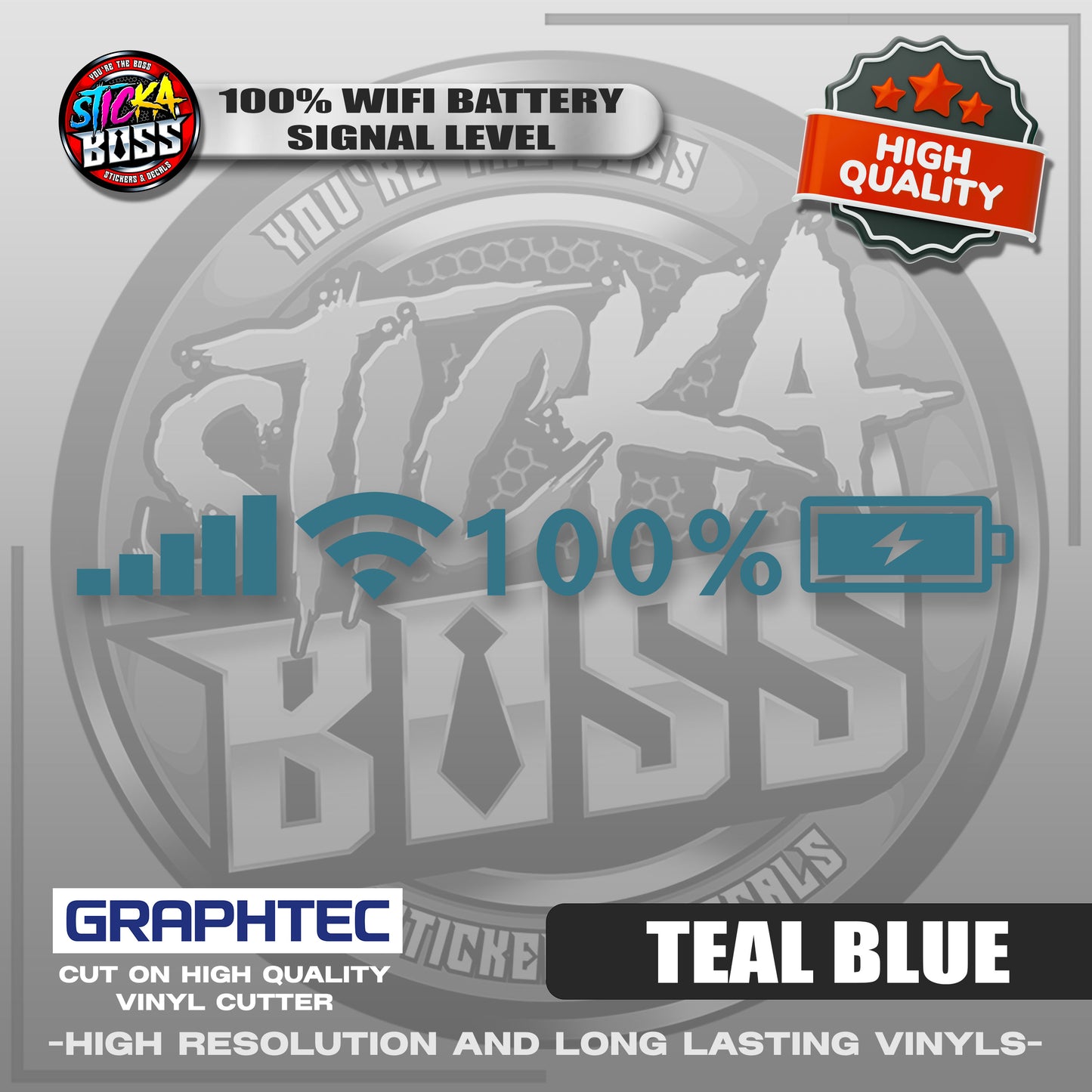 100% WIFI BATTERY SIGNAL LEVEL | VINYL WATERPROOF CUT-OUT STICKER DECALS【Stickaboss】