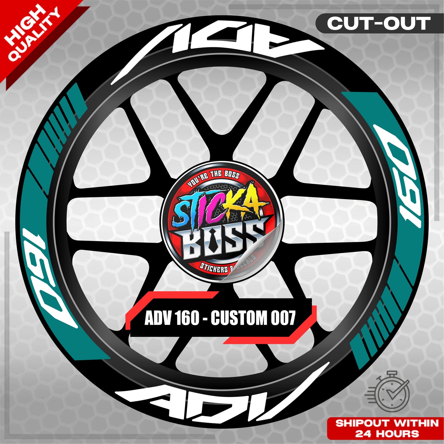 ADV 160 MAG STICKER SET ( 2 MAGS ) - CUSTOM 007 | VINYL WATERPROOF CUT-OUT DECALS