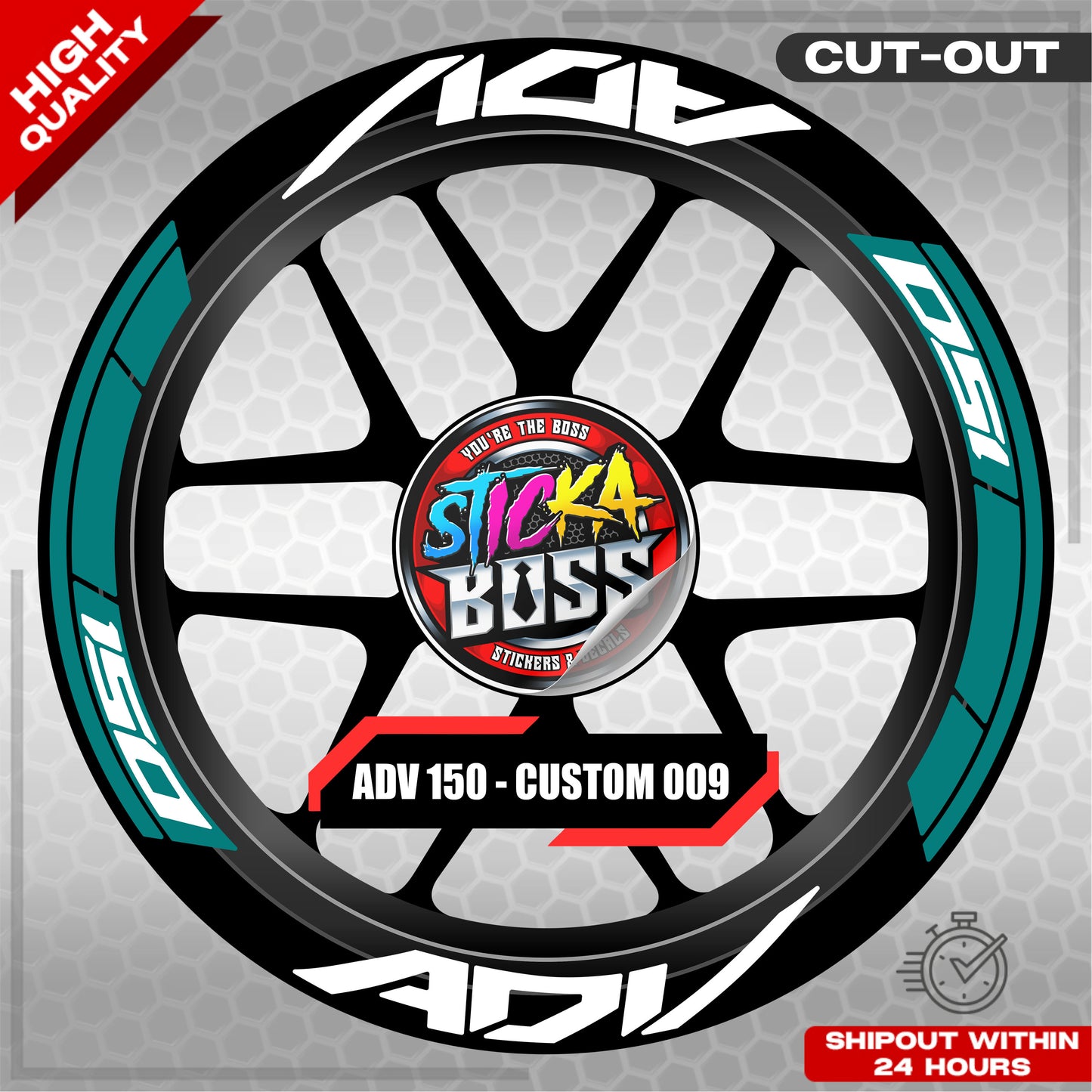 ADV 150 MAG STICKER SET ( 2 MAGS ) - CUSTOM 009 | VINYL WATERPROOF CUT-OUT DECALS