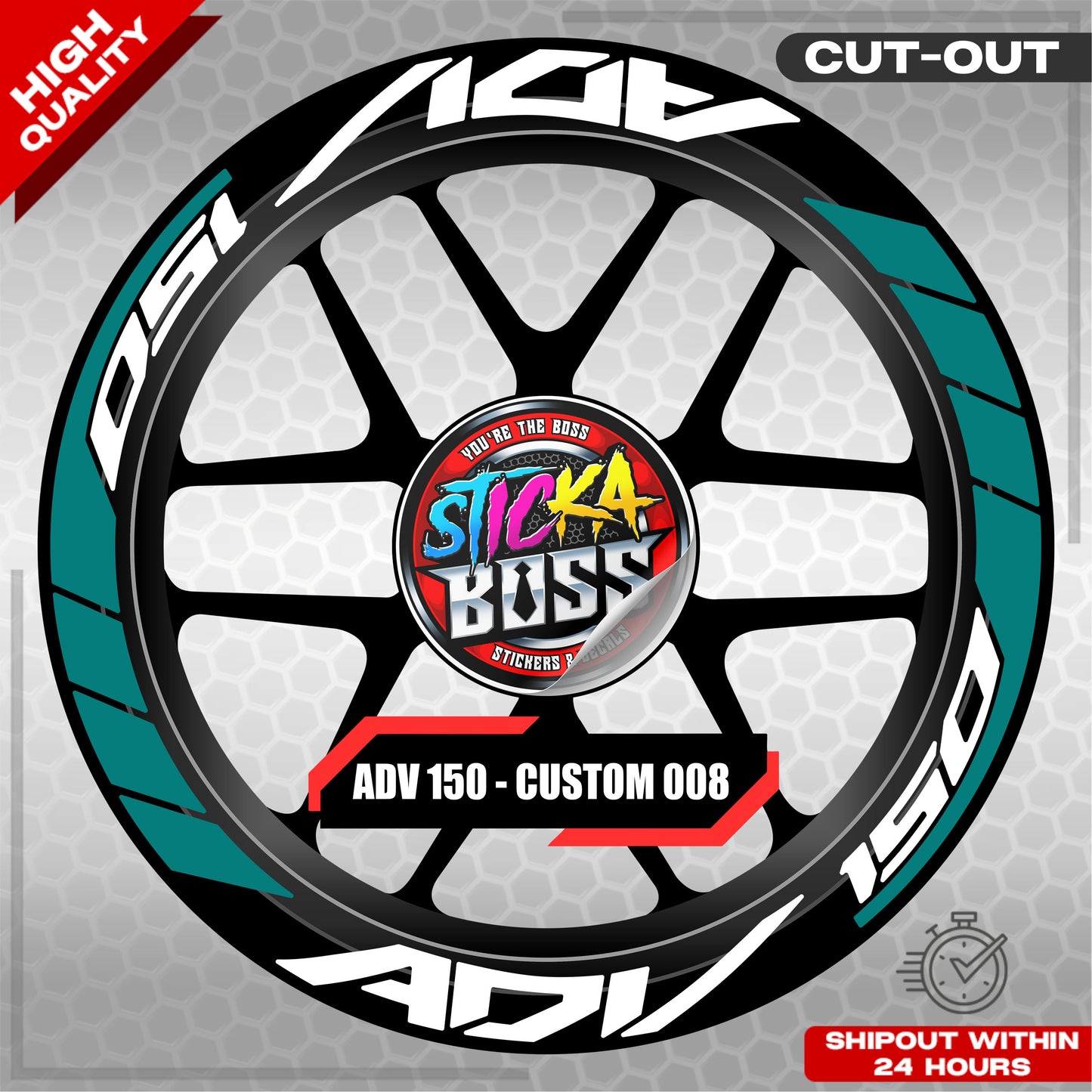 ADV 150 MAG STICKER SET ( 2 MAGS ) - CUSTOM 008 | VINYL WATERPROOF CUT-OUT DECALS