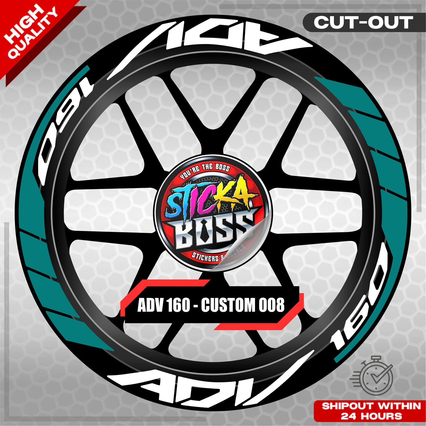 ADV 160 MAG STICKER SET ( 2 MAGS ) - CUSTOM 008 | VINYL WATERPROOF CUT-OUT DECALS