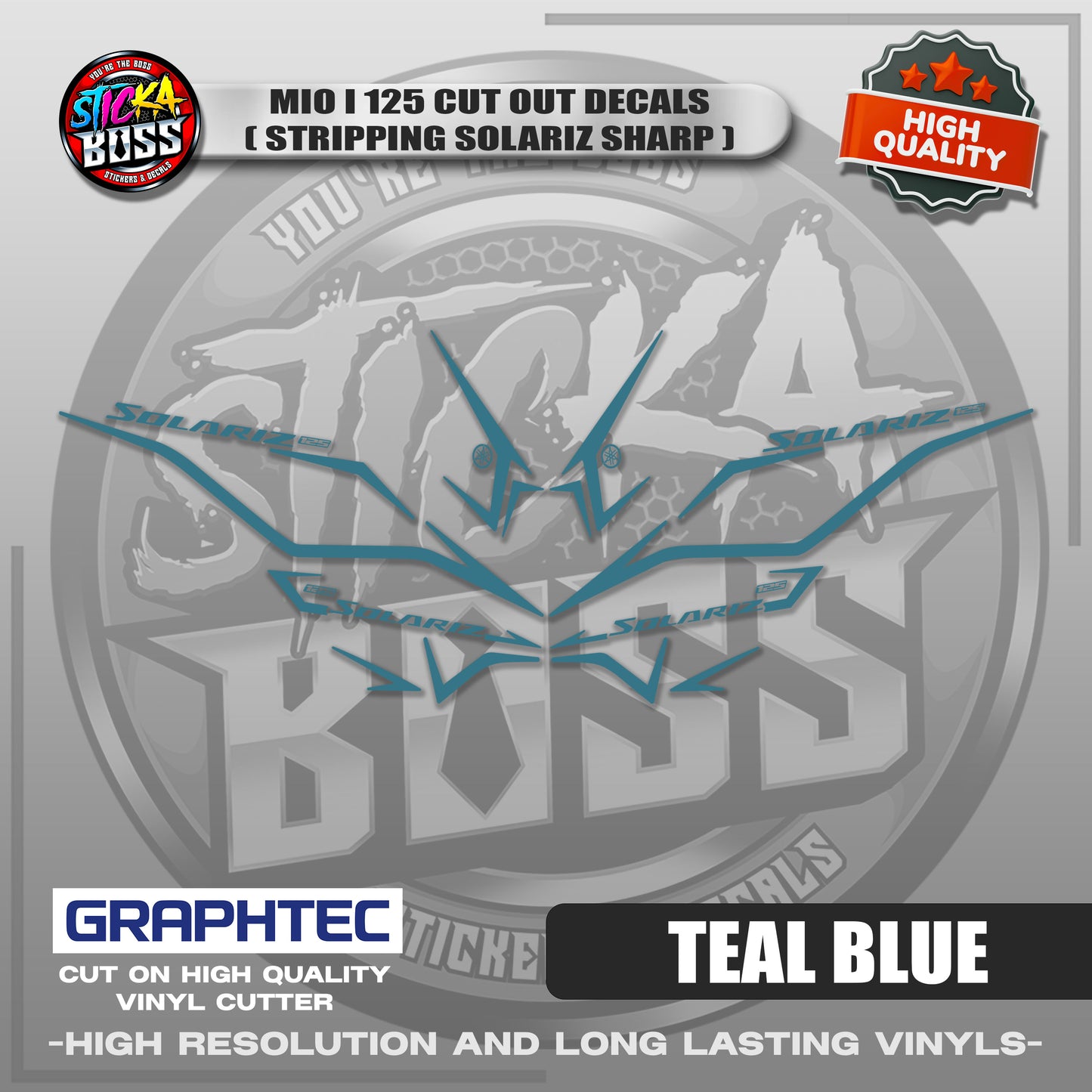 MIO I 125 CUT OUT DECALS ( STRIPPING SOLARIZ SHARP ) | VINYL WATERPROOF CUT-OUT STICKER DECALS