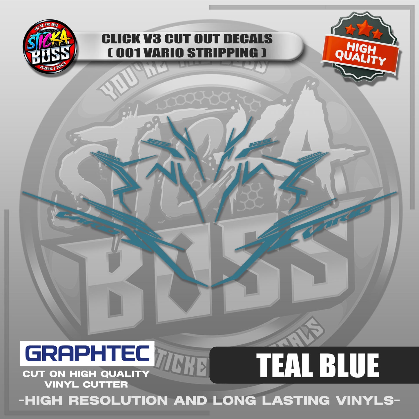 CLICK V3 CUT OUT DECALS ( 2025 VARIO STRIPPING 001 ) | VINYL WATERPROOF CUT-OUT STICKER DECALS