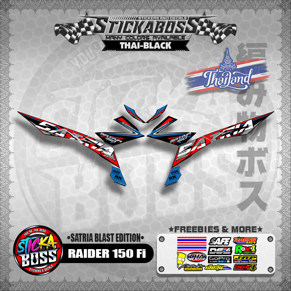 SUZUKI RAIDER 150 Fi Thai Decals ( Satria Blast Edition )【WITH FREEBIES】Thailand Concept