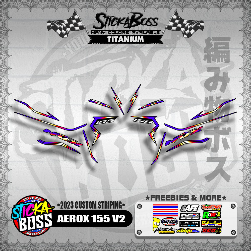 AEROX 155 V2 DECALS ( 2023 CUSTOM STRIPING )【WITH FREEBIES】