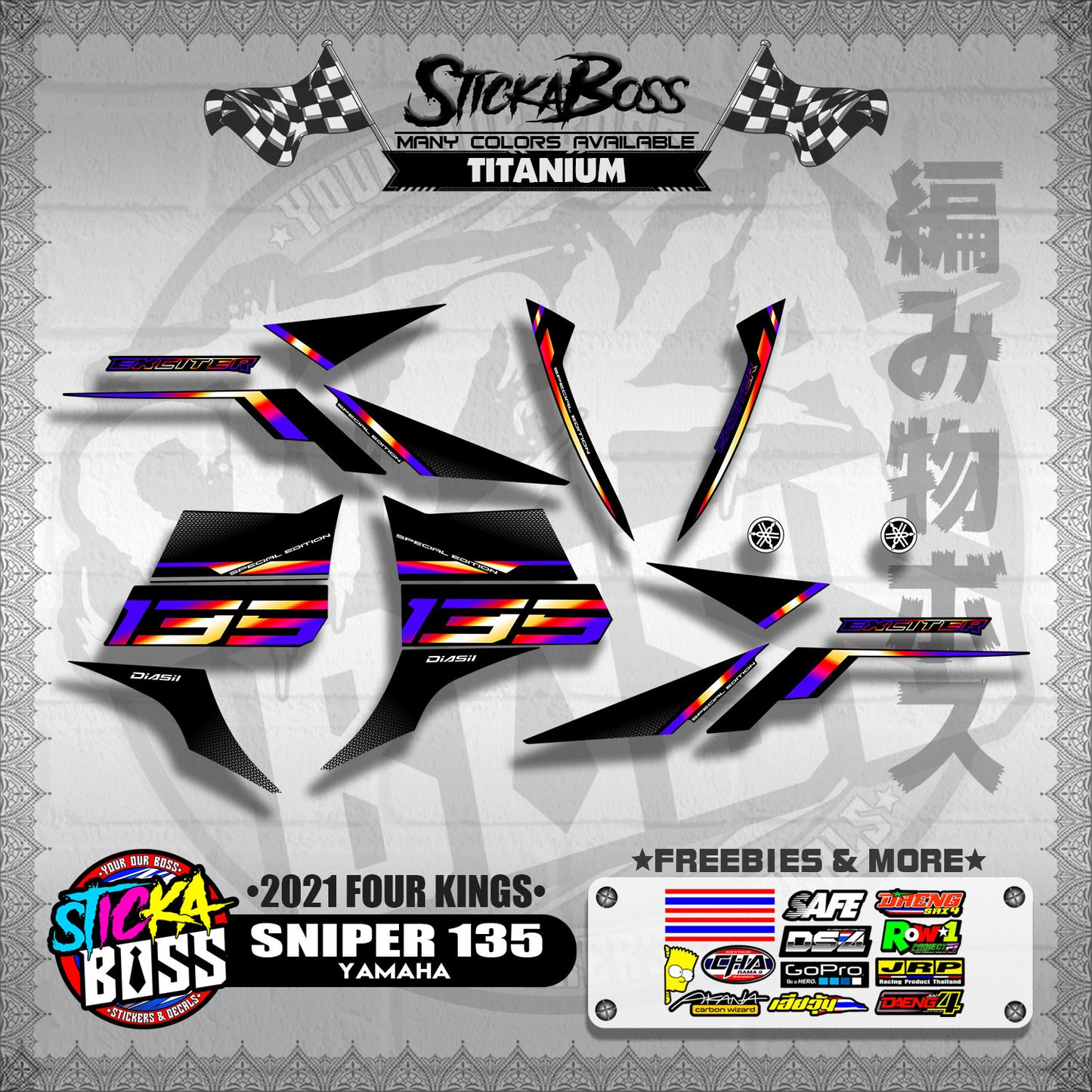 SNIPER 135 DECALS ( 2021 FOUR KINGS )【WITH FREEBIES】