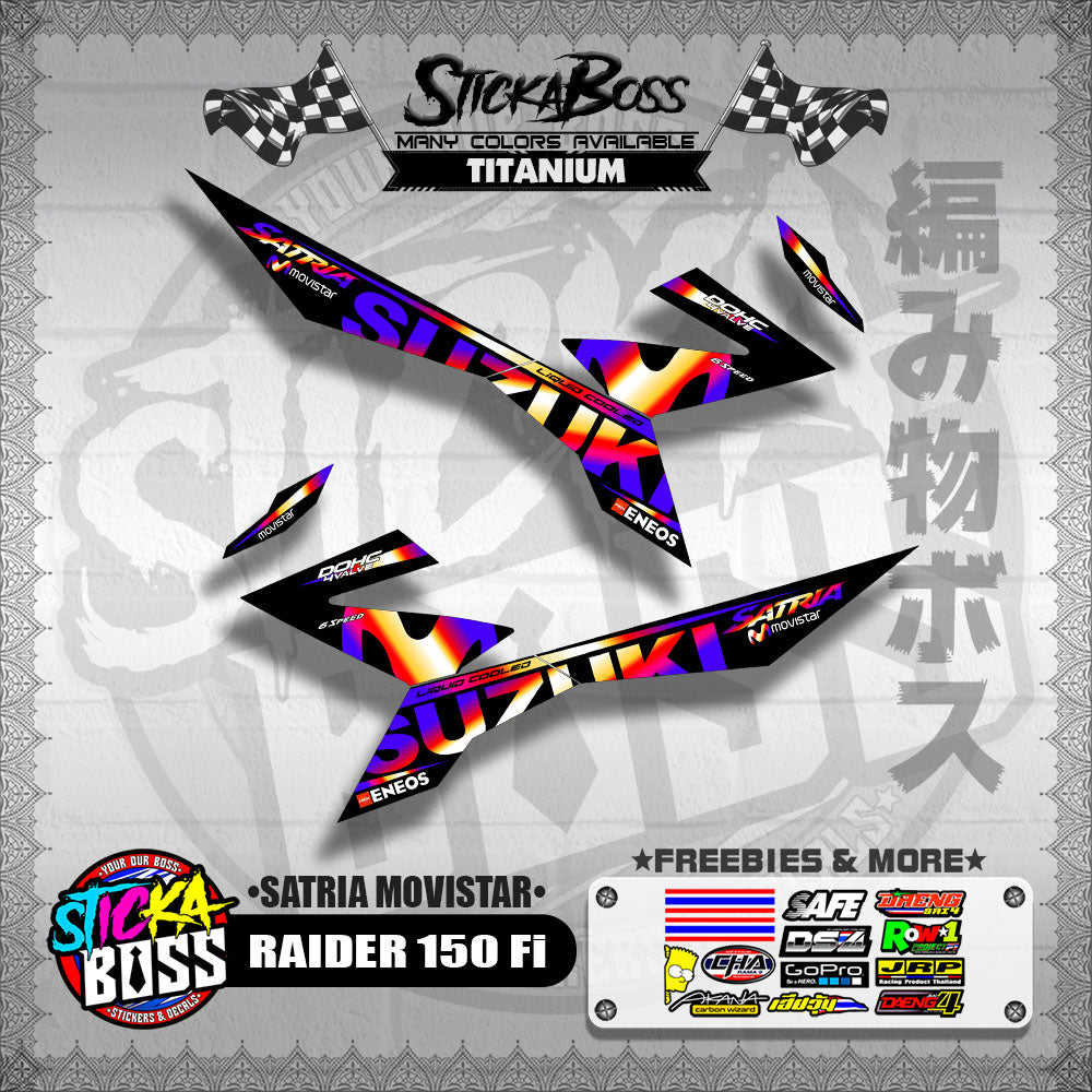 RAIDER 150 Fi DECALS ( SATRIA MOVISTAR )【WITH FREEBIES】