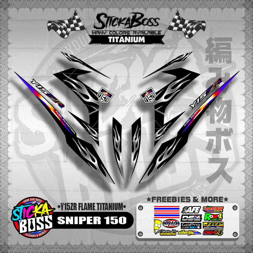 SNIPER 150 DECALS ( Y15ZR FLAME TITANIUM )【WITH FREEBIES】