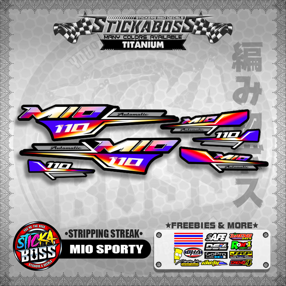 MIO SPORTY THAI CONCEPT STICKER DECALS ( STRIPPING STREAK )【WITH FREEBIES】