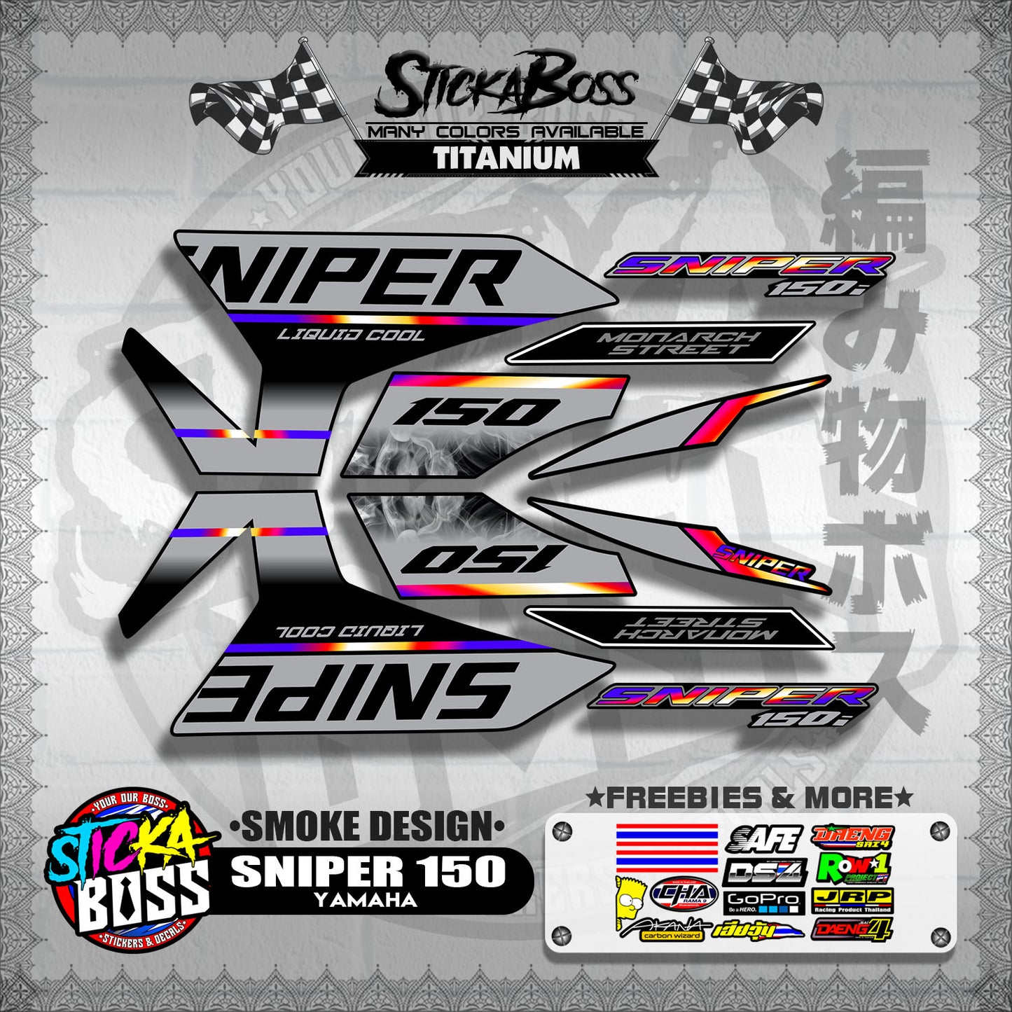 SNIPER 150 DECALS ( SMOKE DESIGN )【WITH FREEBIES】