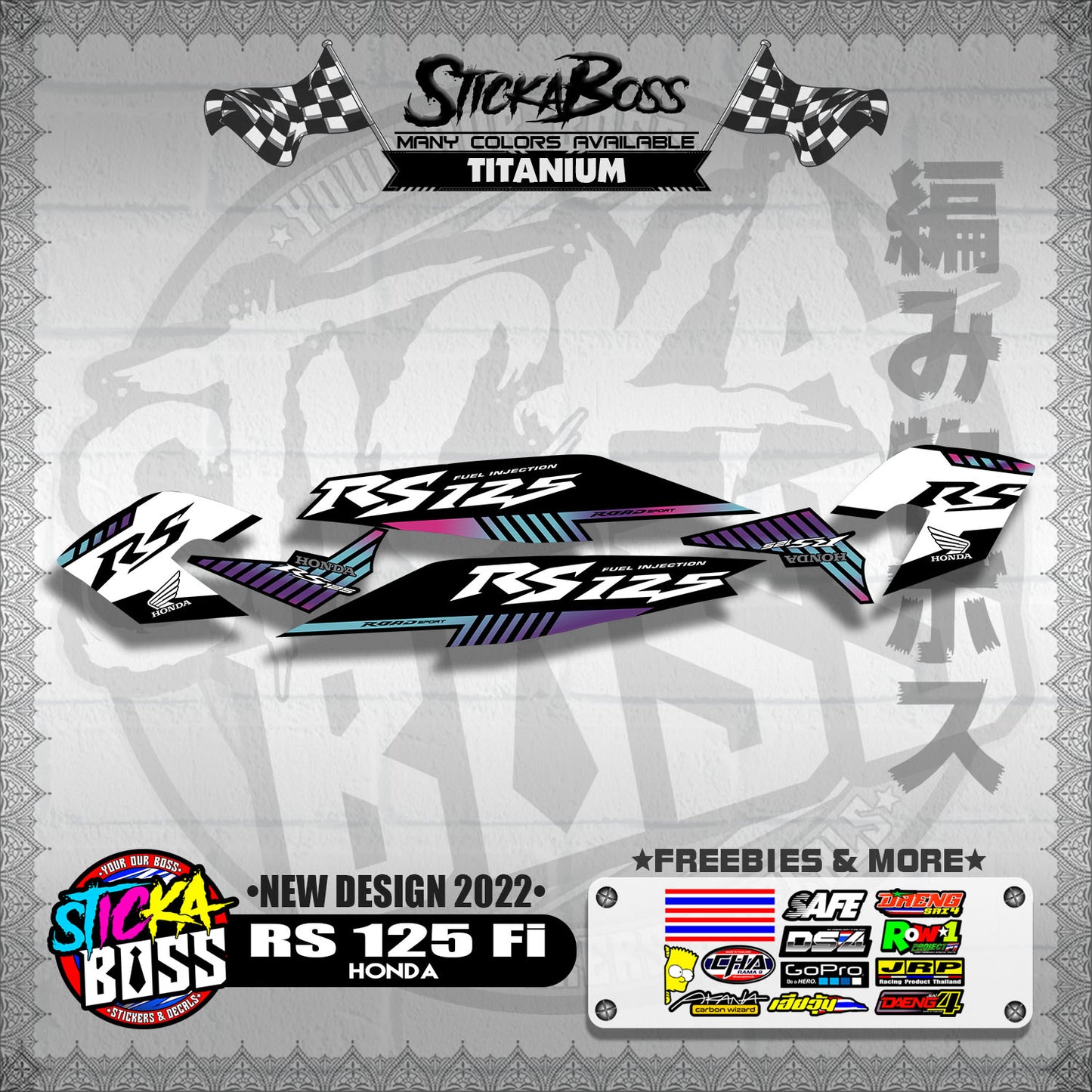 RS 125 Fi DECALS ( NEW DESIGN 2022 )【WITH FREEBIES】