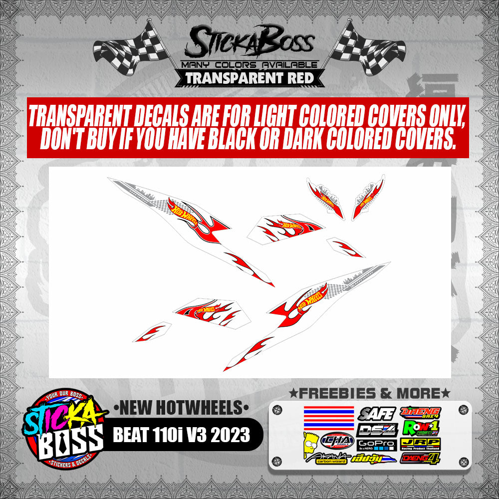 BEAT 110i V3 2023 DECALS ( NEW HOTWHEELS )【WITH FREEBIES】