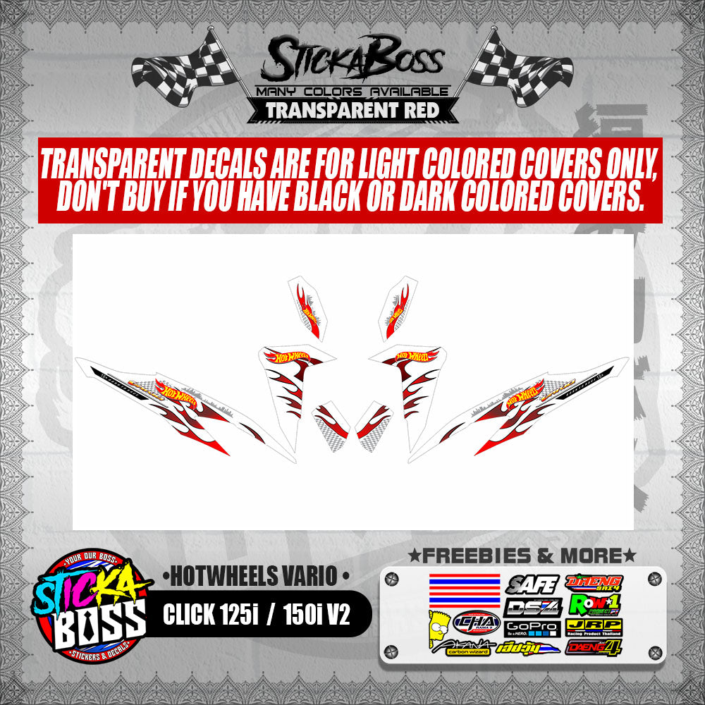 CLICK 125i / 150i V2 DECALS ( HOTWHEELS VARIO )【WITH FREEBIES】