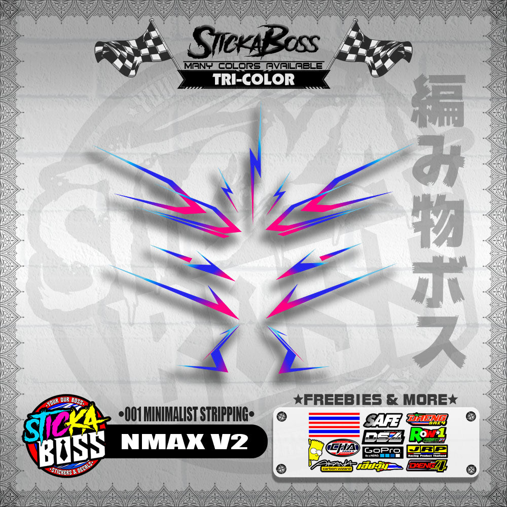 NMAX V2 DECALS ( 001 MINIMALIST STRIPPING )【WITH FREEBIES】