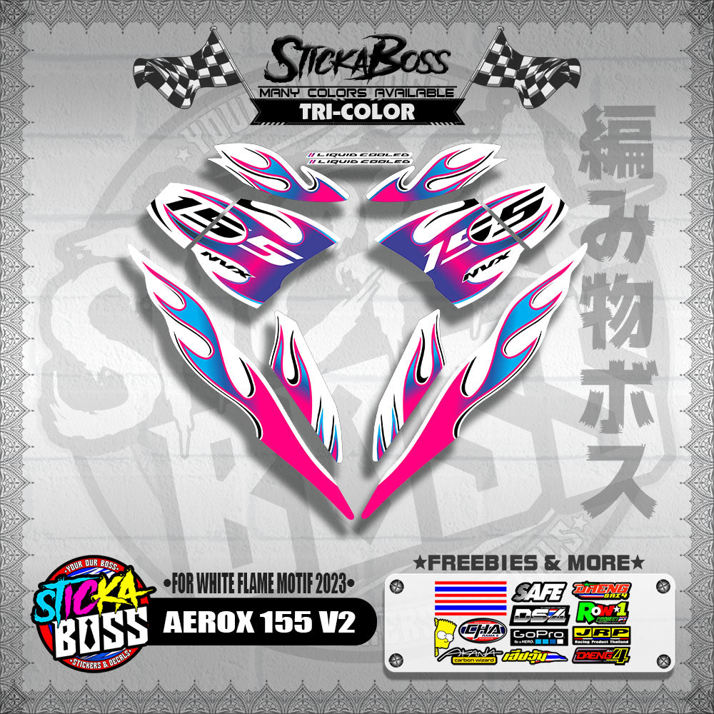 AEROX 155 V2 ( FOR WHITE FLAME MOTIF 2023 )【WITH FREEBIES】