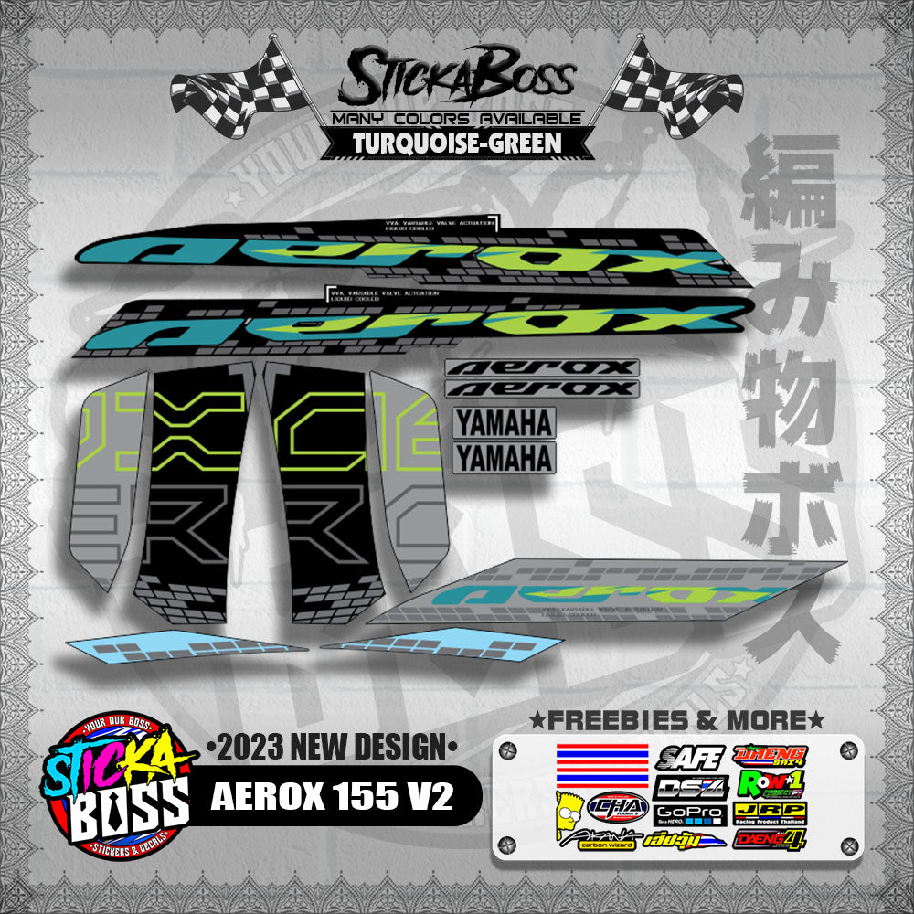 AEROX 155 V2 MALAYSIAN DECALS ( 2023 NEW DESIGN )【WITH FREEBIES】