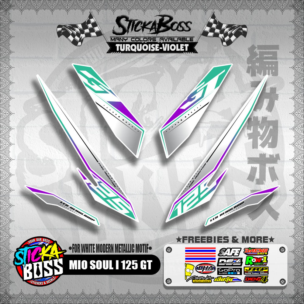 MIO SOUL I 125 GT DECALS ( FOR WHITE MODERN METALLIC MOTIF )【WITH FREEBIES】