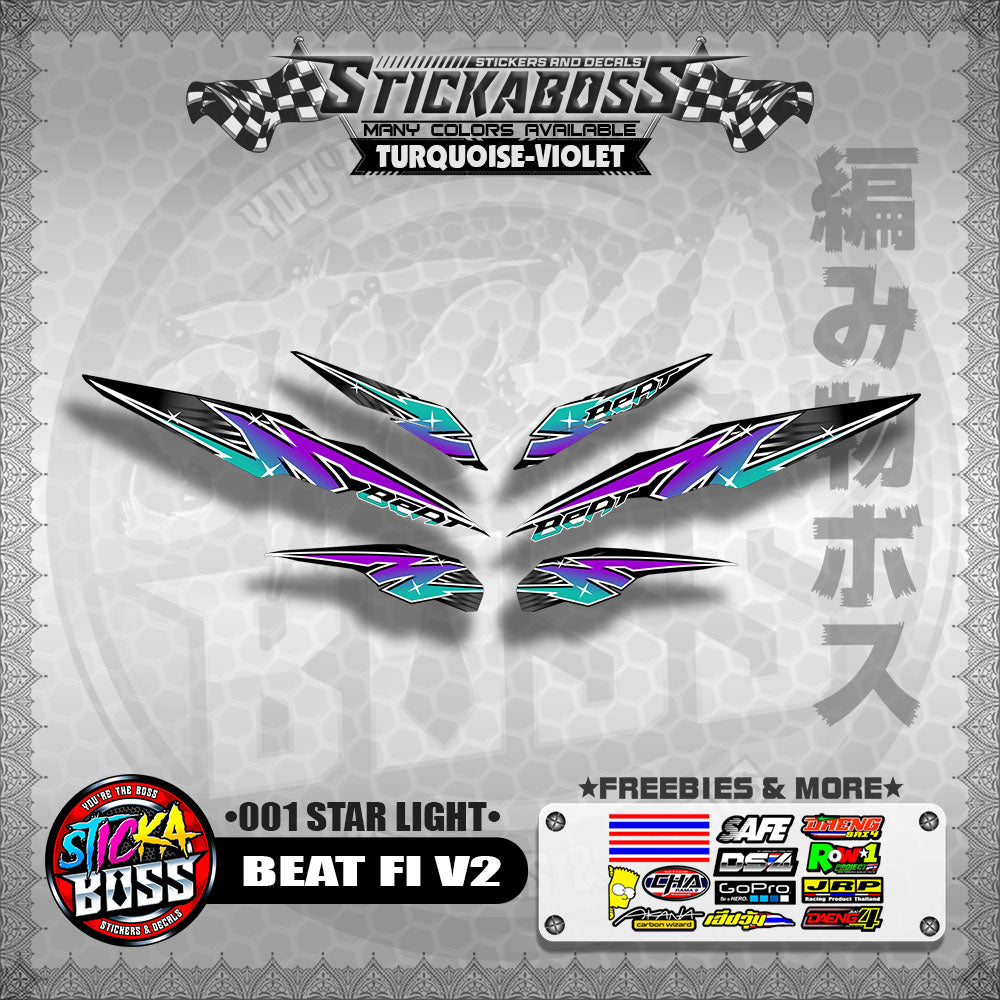 BEAT FI V2 STICKER DECALS ( 001 STAR LIGHT )【WITH FREEBIES】