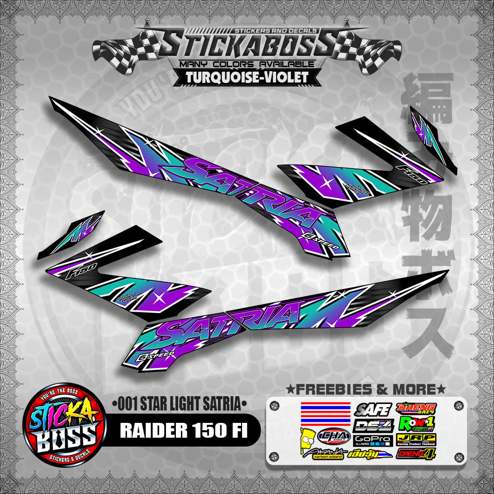 RAIDER 150 FI STICKER DECALS ( 001 START LIGHT SATRIA )【WITH FREEBIES】