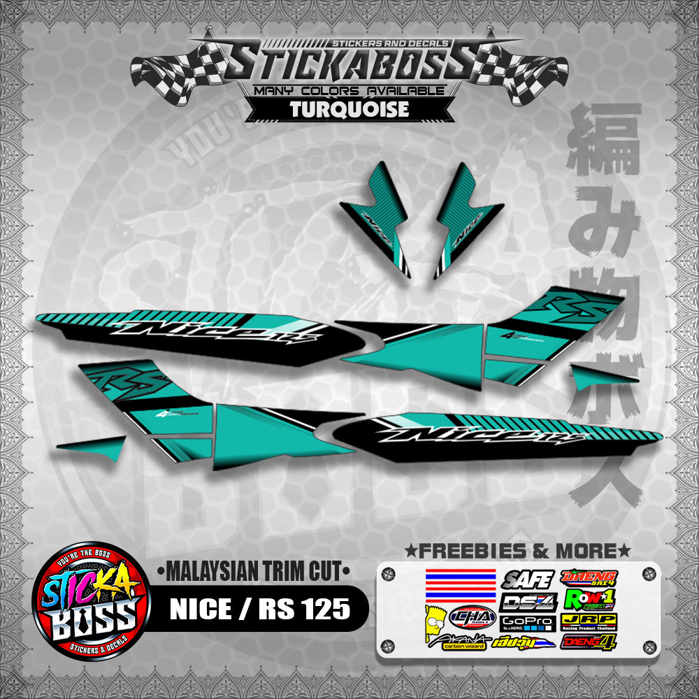 NICE / RS 125 STICKER DECALS ( MALAYSIAN TRIM CUT )【WITH FREEBIES】