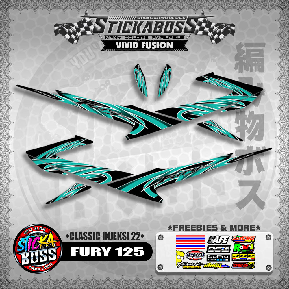FURY 125 STICKER DECALS ( CLASSIC INJEKSI 22 )【WITH FREEBIES】