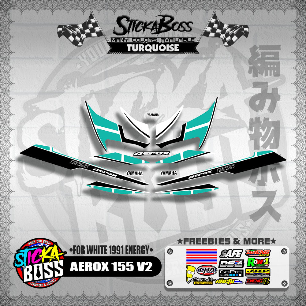 AEROX 155 V2 DECALS ( FOR WHITE 1991 ENERGY )【WITH FREEBIES】