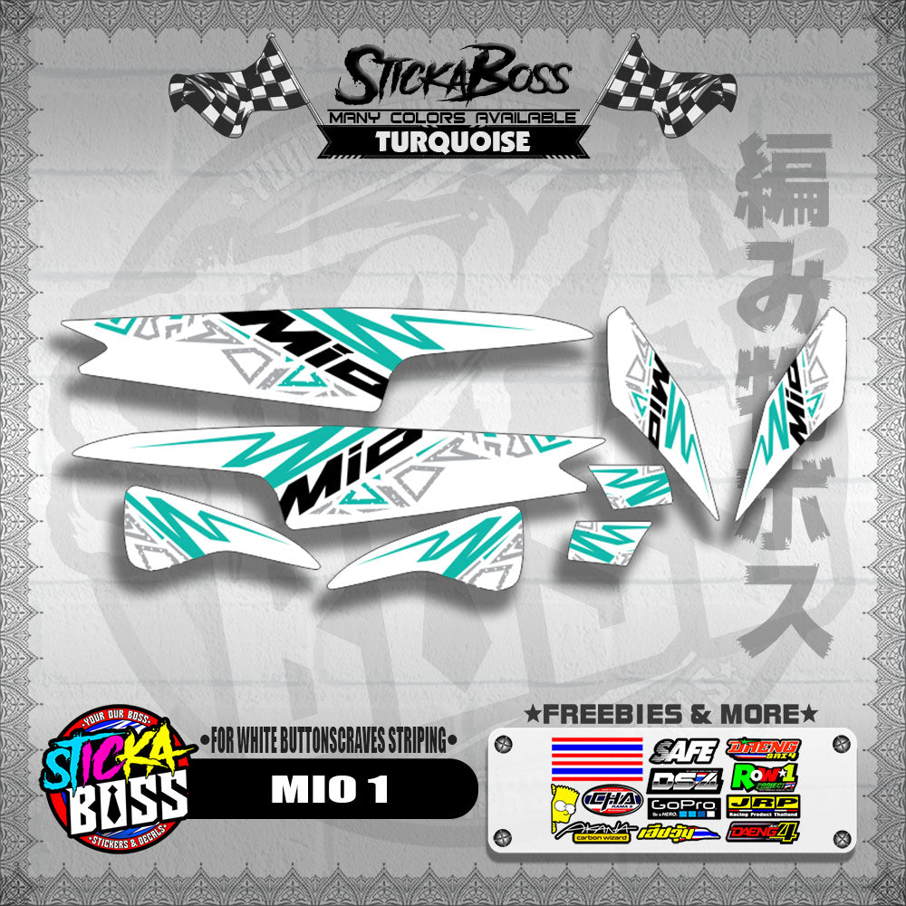 MIO 1 DECALS ( FOR WHITE BUTTONSCRAVES STRIPING )【WITH FREEBIES】