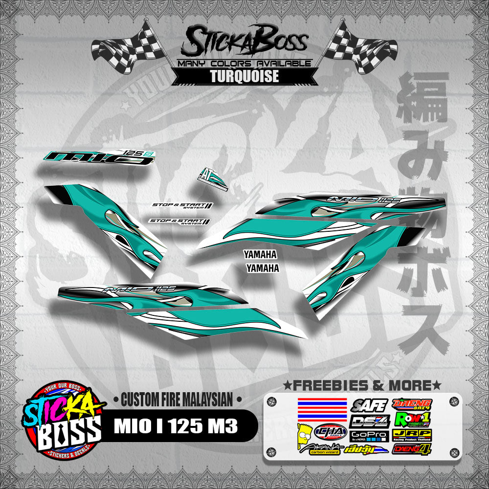 MIO I 125 M3 DECALS ( CUSTOM FIRE MALAYSIAN )【WITH FREEBIES】