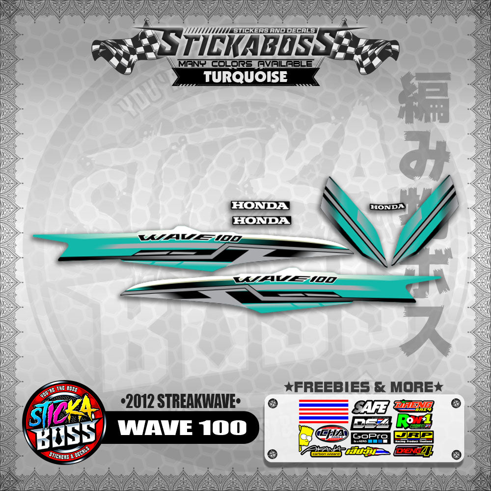 WAVE 100 STICKER DECALS ( 2012 STREAKWAVE ) 【WITH FREEBIES】