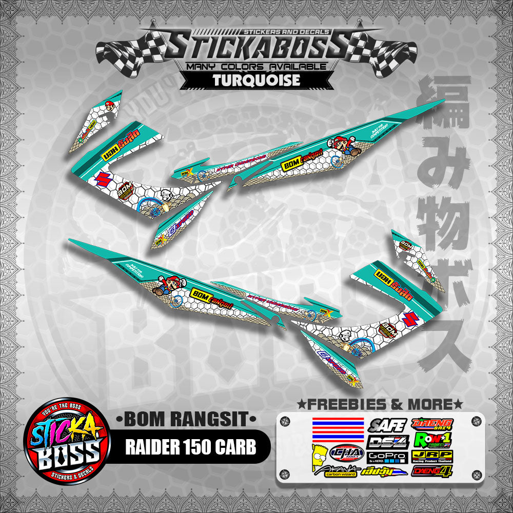 RAIDER 150 CARB INDO DECALS ( BOM RANGSIT )【WITH FREEBIES】
