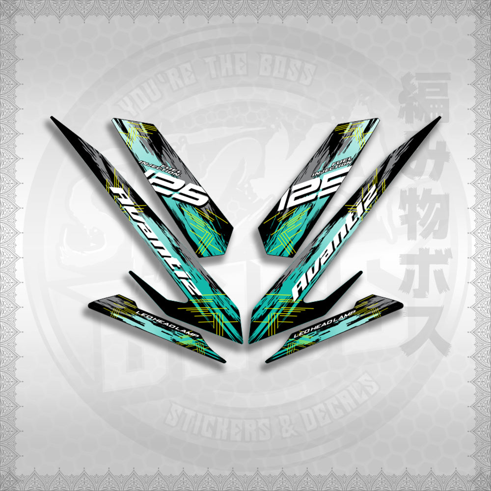 MIO SOUL I 125 GT EGO AVANTIZ STROKE DESIGN STICKER DECALS By STICKABOSS SOFIE LAMINATED WATERPROOF