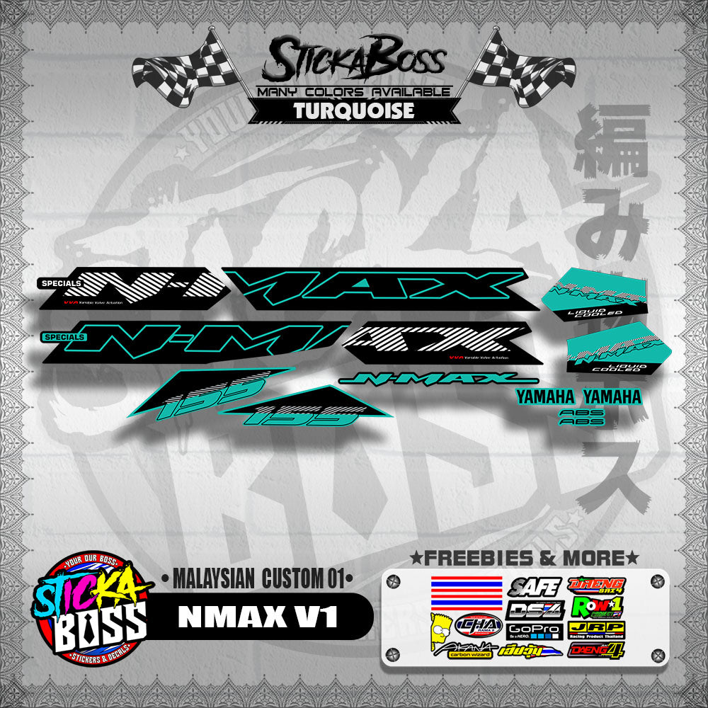 NMAX V1 DECALS ( MALAYSIAN CUSTOM 01 )【WITH FREEBIES】