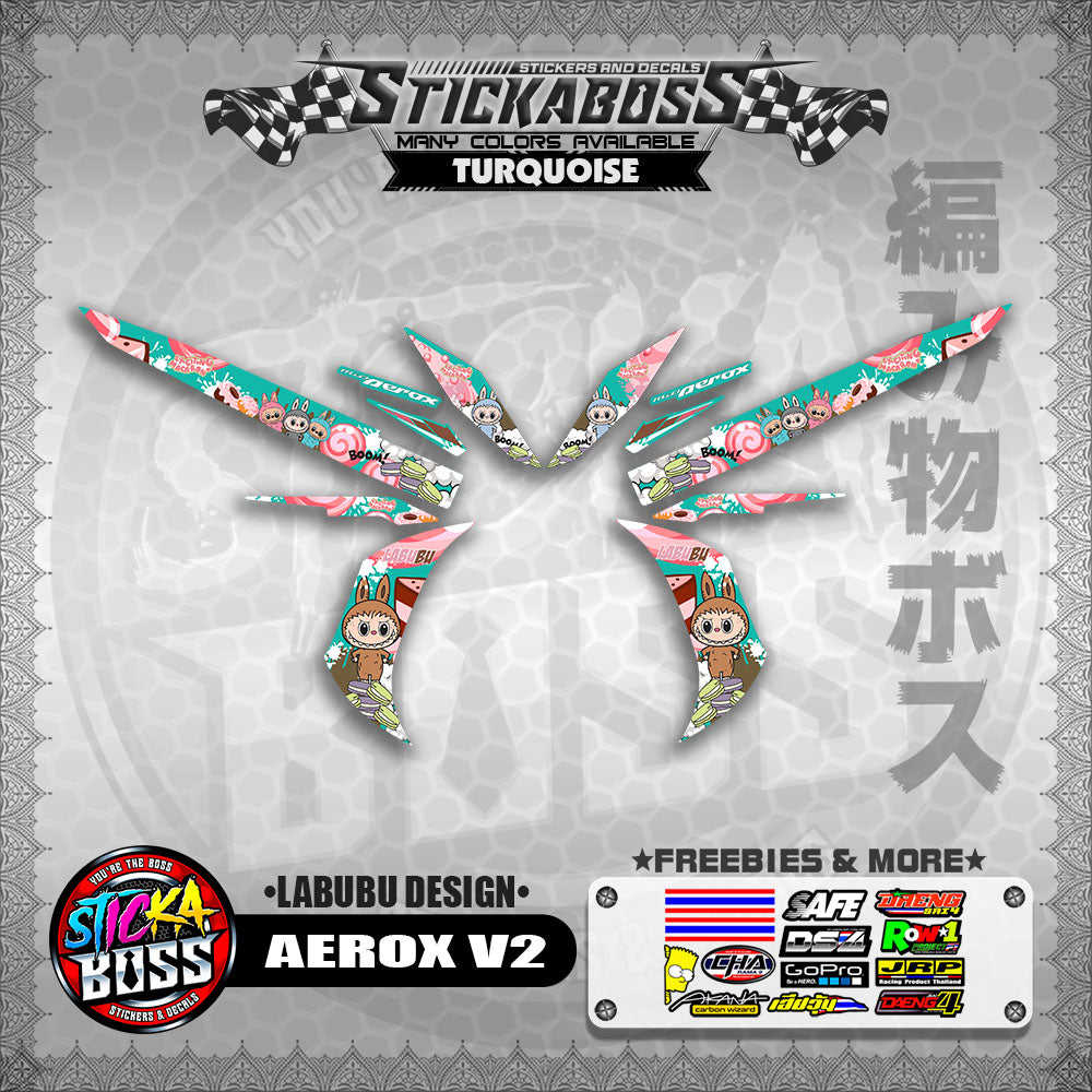 AEROX V2 STICKER DECALS ( LABUBU DESIGN )【WITH FREEBIES】