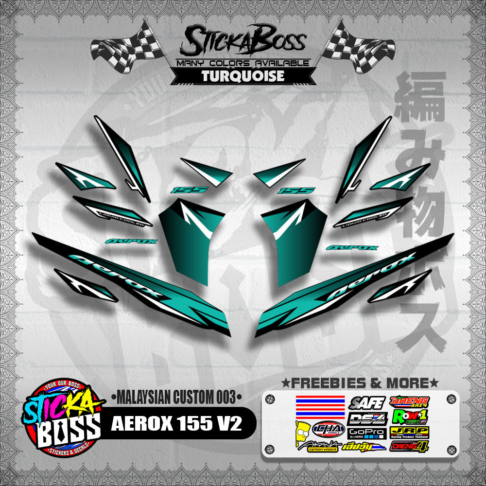 AEROX 155 V2 DECALS ( MALAYSIAN CUSTOM 003 )【WITH FREEBIES】