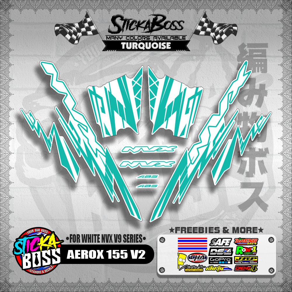 AEROX 155 V2 DECALS ( FOR WHITE NVX V9 SERIES )【WITH FREEBIES】