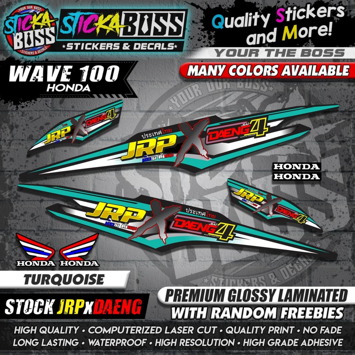 HONDA WAVE 100 Thai Decals ( Stock JRP x DAENG )【WITH FREEBIES】