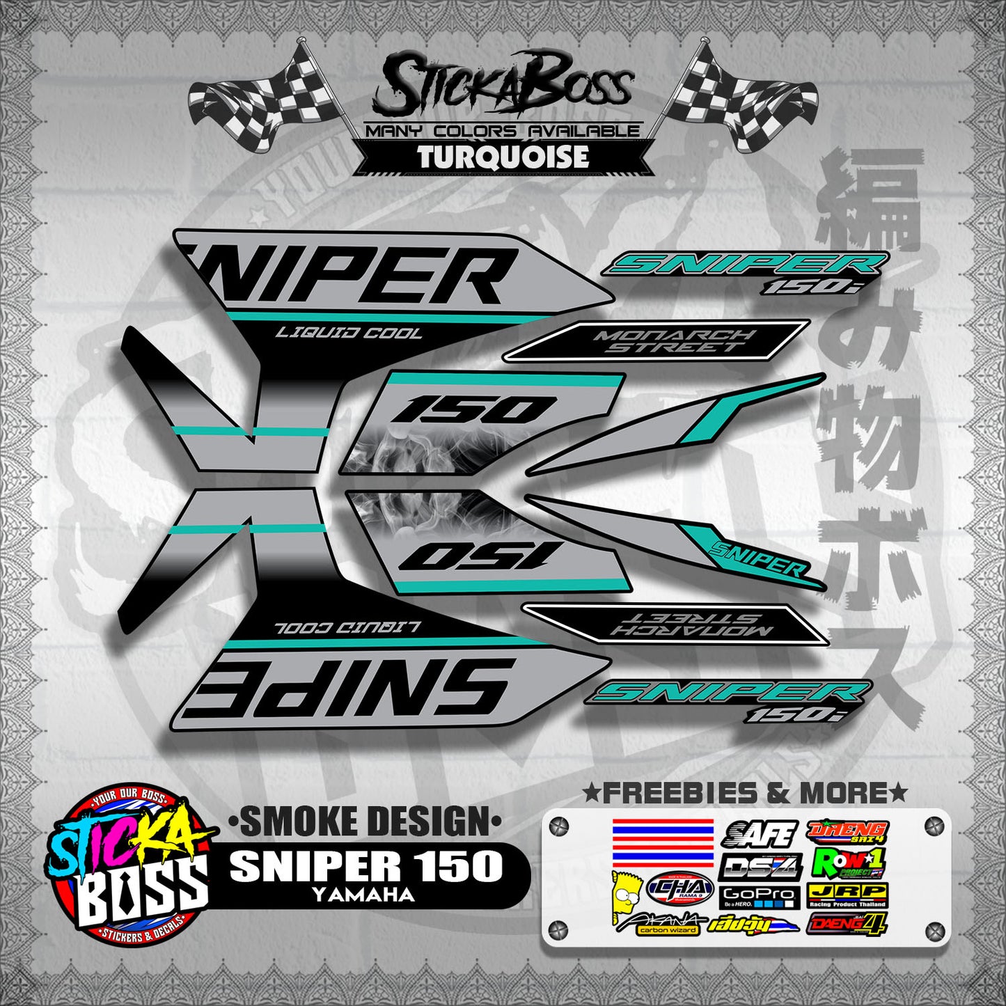SNIPER 150 DECALS ( SMOKE DESIGN )【WITH FREEBIES】