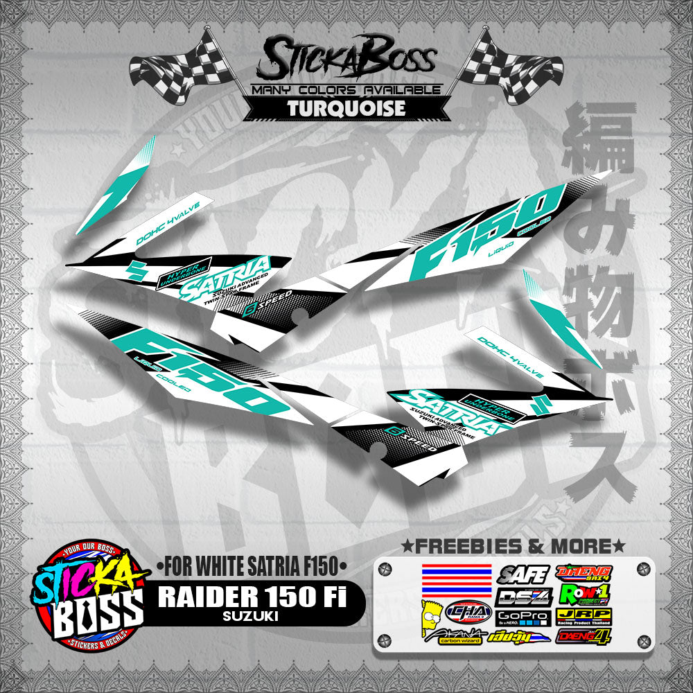 RAIDER 150 Fi STOCK DECAL ( FOR WHITE SATRIA F150 )【WITH FREEBIES】
