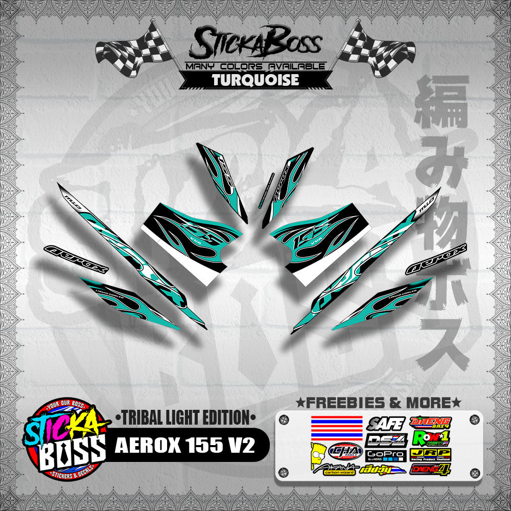 AEROX 155 V2 DECALS ( TRIBAL LIGHT EDITION )【WITH FREEBIES】