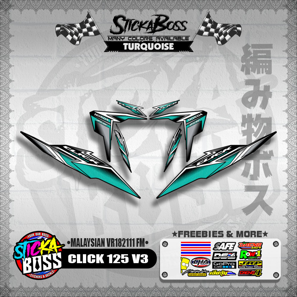 CLICK 125 V3 DECALS ( MALAYSIAN VR182111 FM )【WITH FREEBIES】