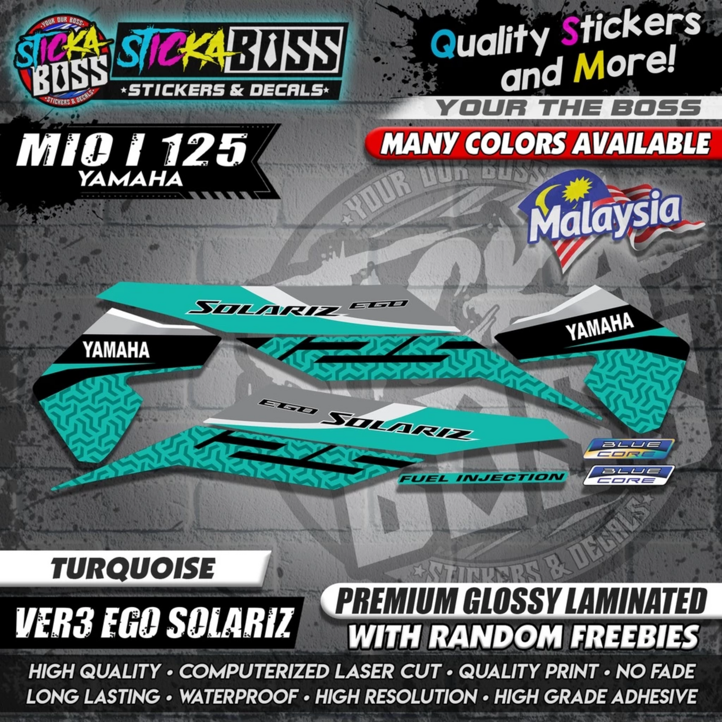 Mio i 125 Malaysian Decals ( Ver3 Ego Solariz )【WITH FREEBIES】Malaysia Concept