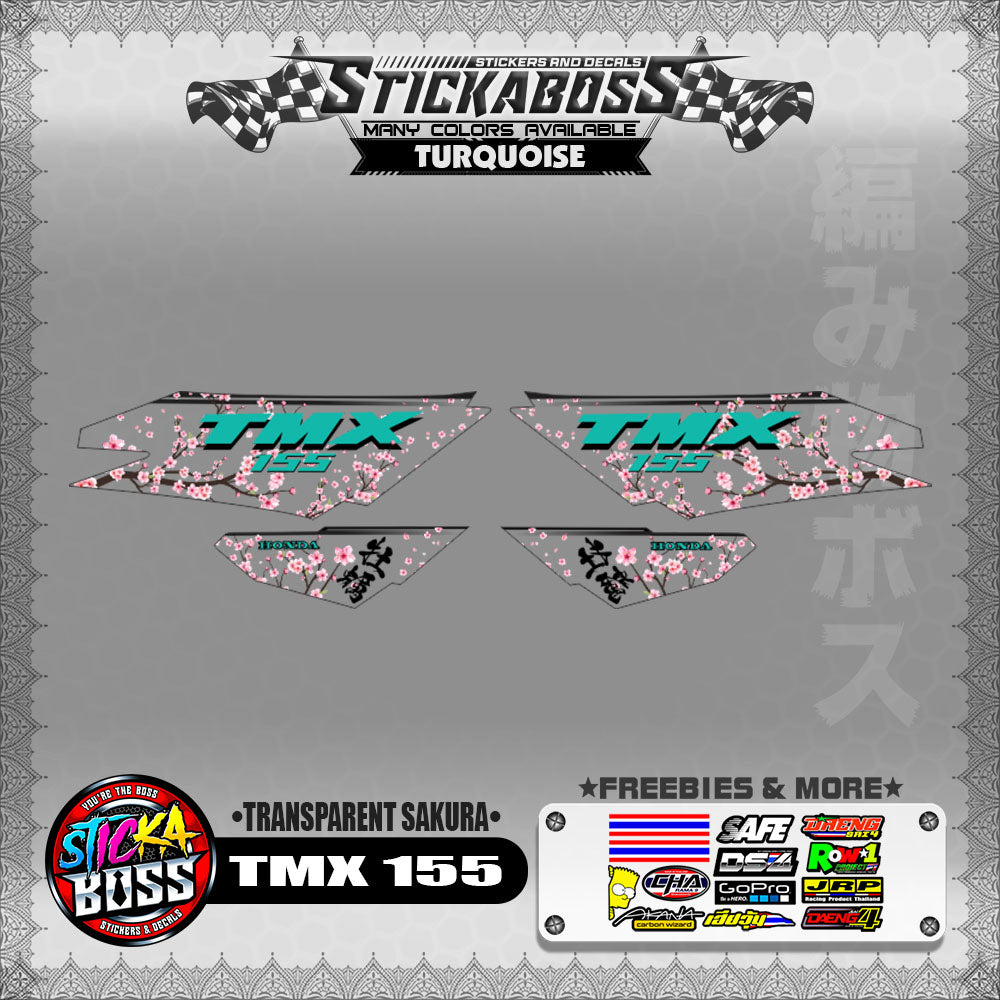 【PREMIUM UV PRINT】TRANSPARENT TMX 155 STICKER DECALS ( SAKURA )【WITH FREEBIES】