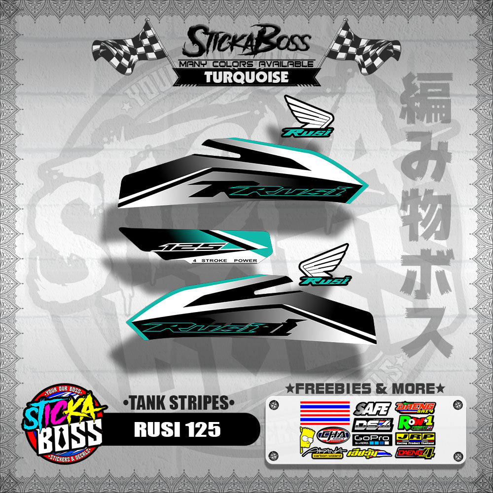 RUSI 125 DECALS ( TANK STRIPES )【WITH FREEBIES】