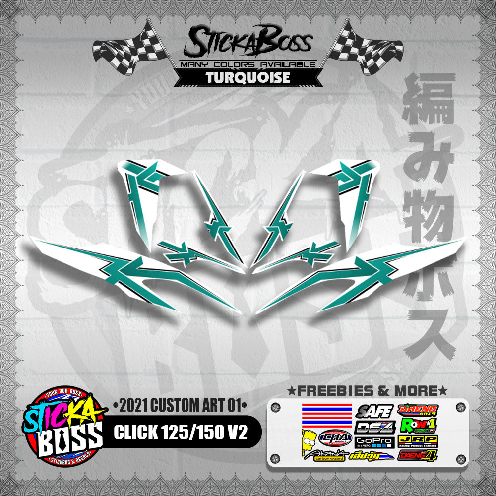 CLICK 125 / 150 V2 DECALS ( 2021 CUSTOM ART 01 )【WITH FREEBIES】