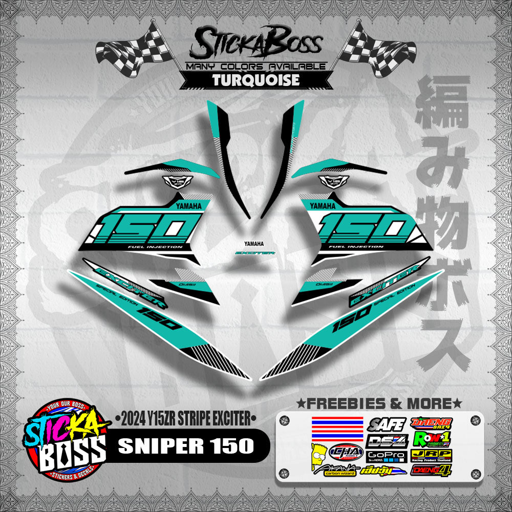 SNIPER 150 DECALS ( 2024 Y15ZR STRIPE EXCITER )【WITH FREEBIES】