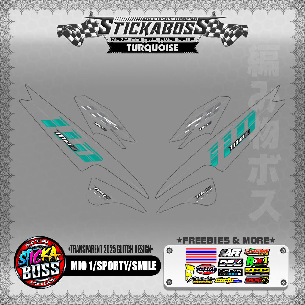 【PREMIUM UV PRINT】TRANSPARENT MIO 1/SPORTY /SMILE STICKER DECALS (2025 GLITCH DESIGN )