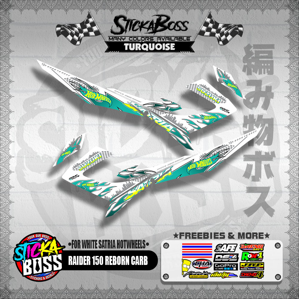 RAIDER 150 REBORN CARB DECALS ( FOR WHITE SATRIA HOTWHEELS )【WITH FREEBIES】