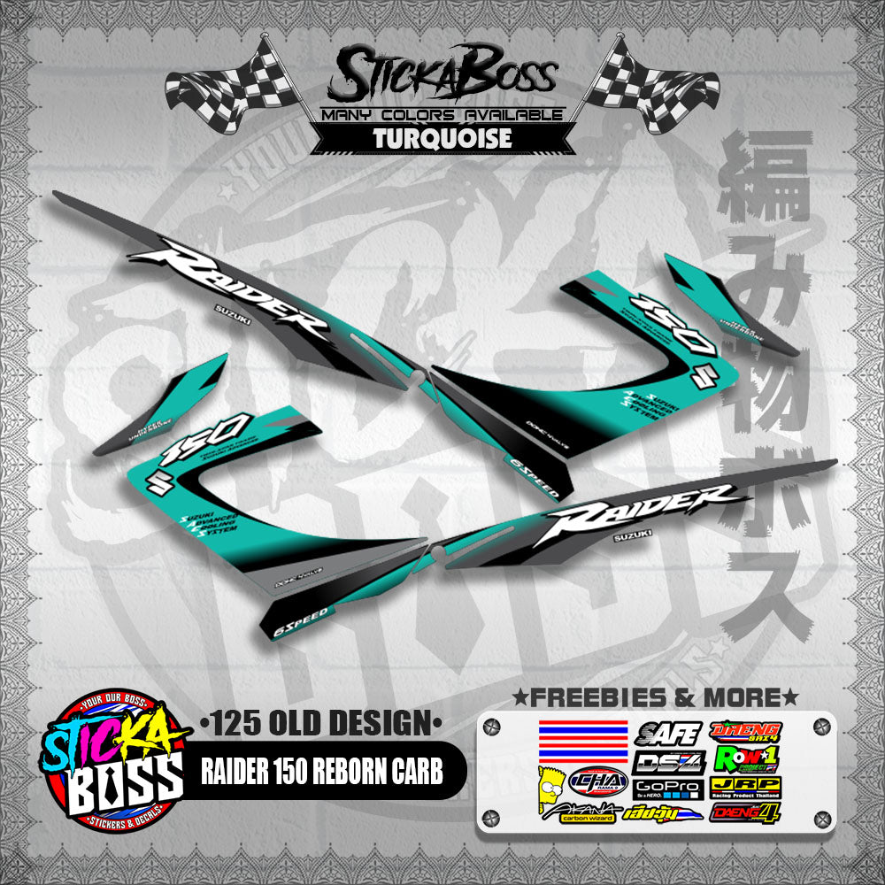 RAIDER 150 REBORN CARB DECALS ( 125 OLD DESIGN )【WITH FREEBIES】