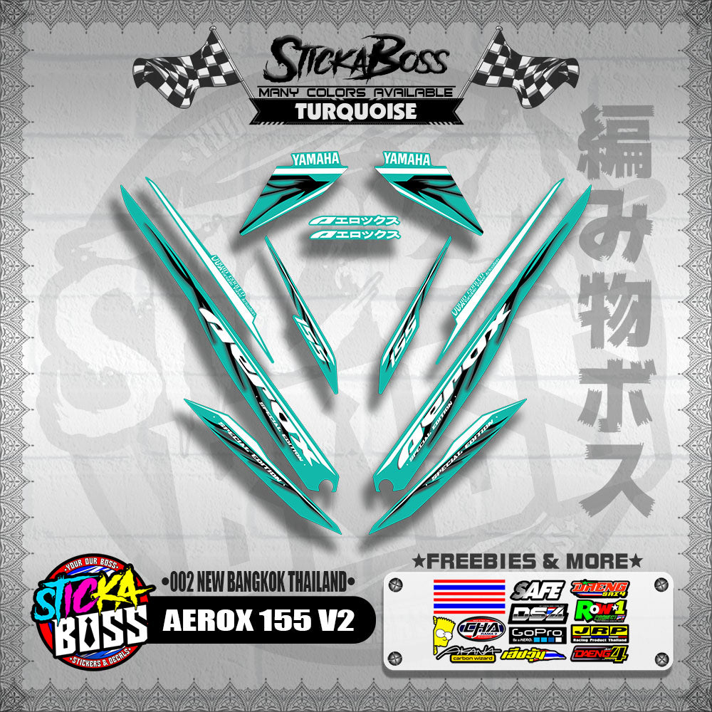 AEROX 155 V2 DECALS ( 002 NEW BANGKOK THAILAND )【WITH FREEBIES】